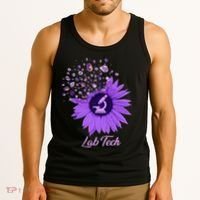 Lab Tech SunFlower Med Tech Funny Medical Technician Lab Tank Top thumb 3
