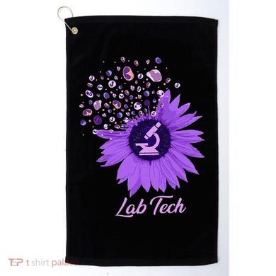 Lab Tech SunFlower Med Tech Funny Medical Technician Lab Golf Towel