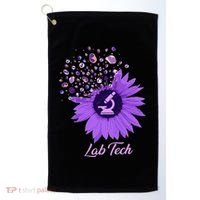 Lab Tech SunFlower Med Tech Funny Medical Technician Lab Golf Towel thumb 0