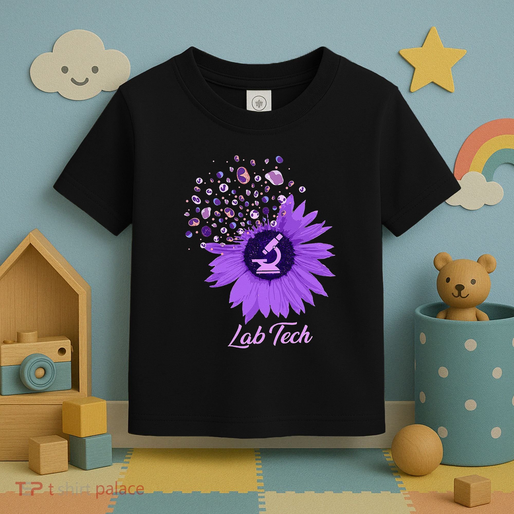 Lab Tech SunFlower Med Tech Funny Medical Technician Lab Toddler T-Shirt