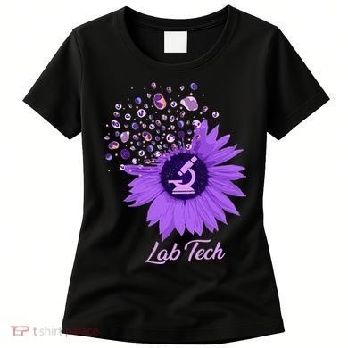 Lab Tech SunFlower Med Tech Funny Medical Technician Lab Women's T-Shirt