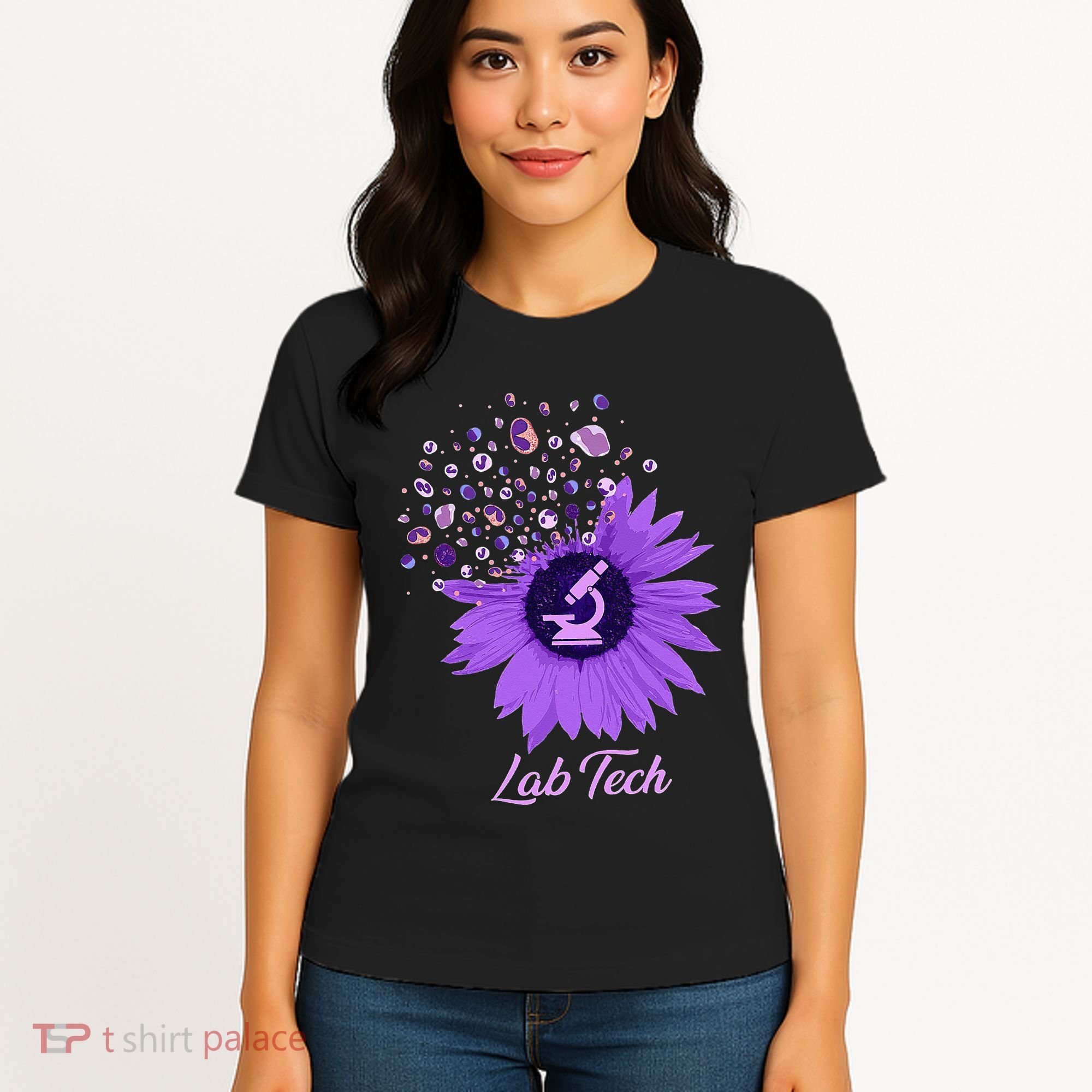 Lab Tech SunFlower Med Tech Funny Medical Technician Lab Women's T-Shirt