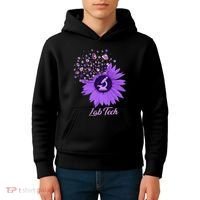 Lab Tech SunFlower Med Tech Funny Medical Technician Lab Kids Hoodie thumb 4