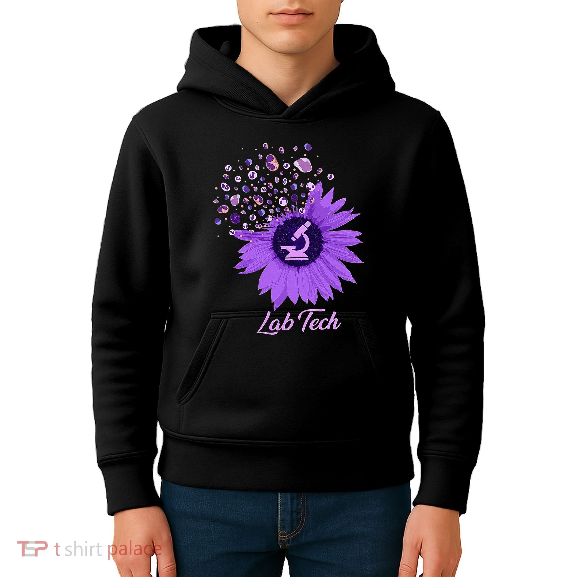 Lab Tech SunFlower Med Tech Funny Medical Technician Lab Kids Hoodie