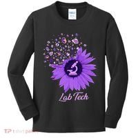 Lab Tech SunFlower Med Tech Funny Medical Technician Lab Kids Long Sleeve Shirt thumb 0