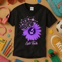 Lab Tech SunFlower Med Tech Funny Medical Technician Lab Kids T-Shirt thumb 3