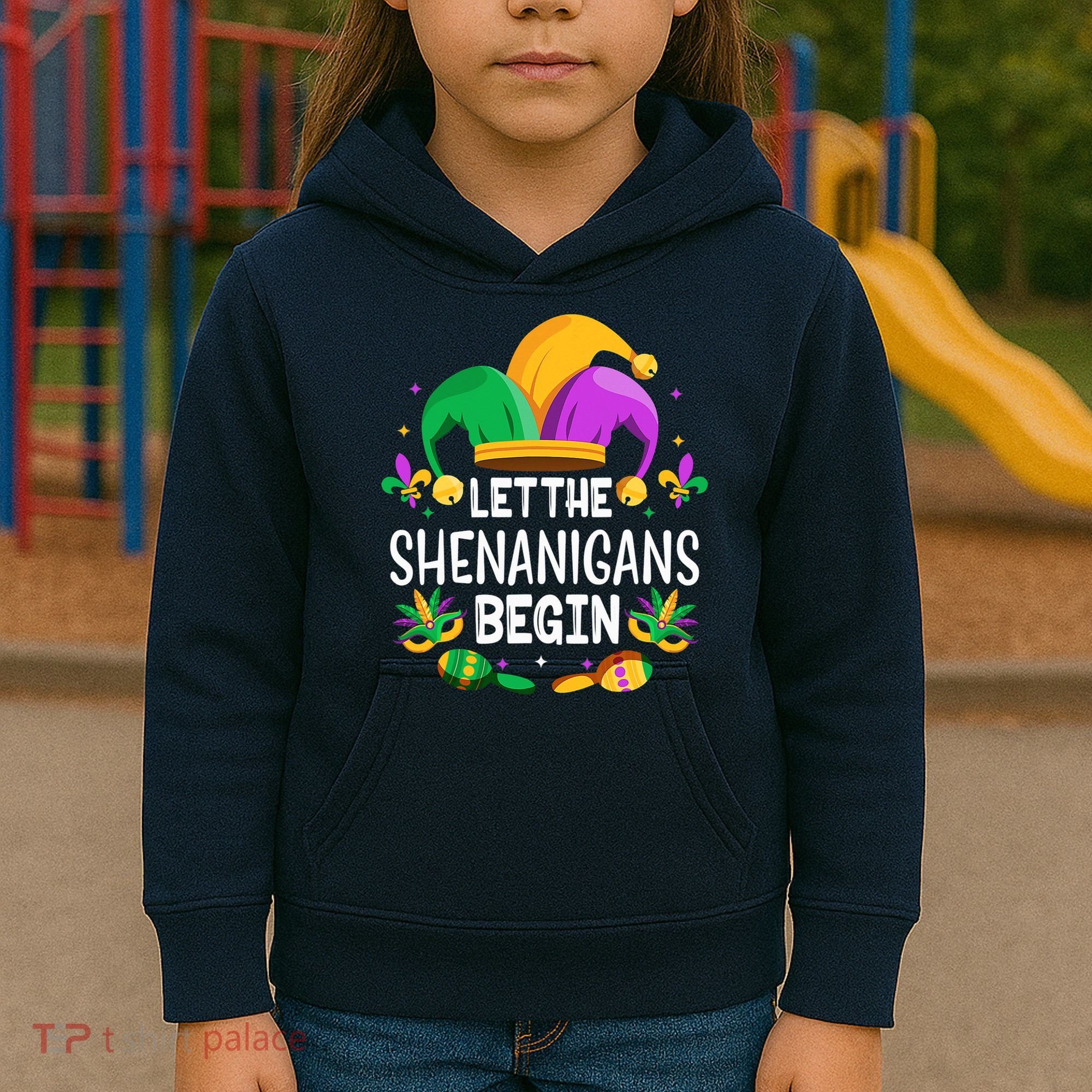 Let The Shenanigans Begin Mardi Gras Shirts, Kids Men Women Kids Hoodie