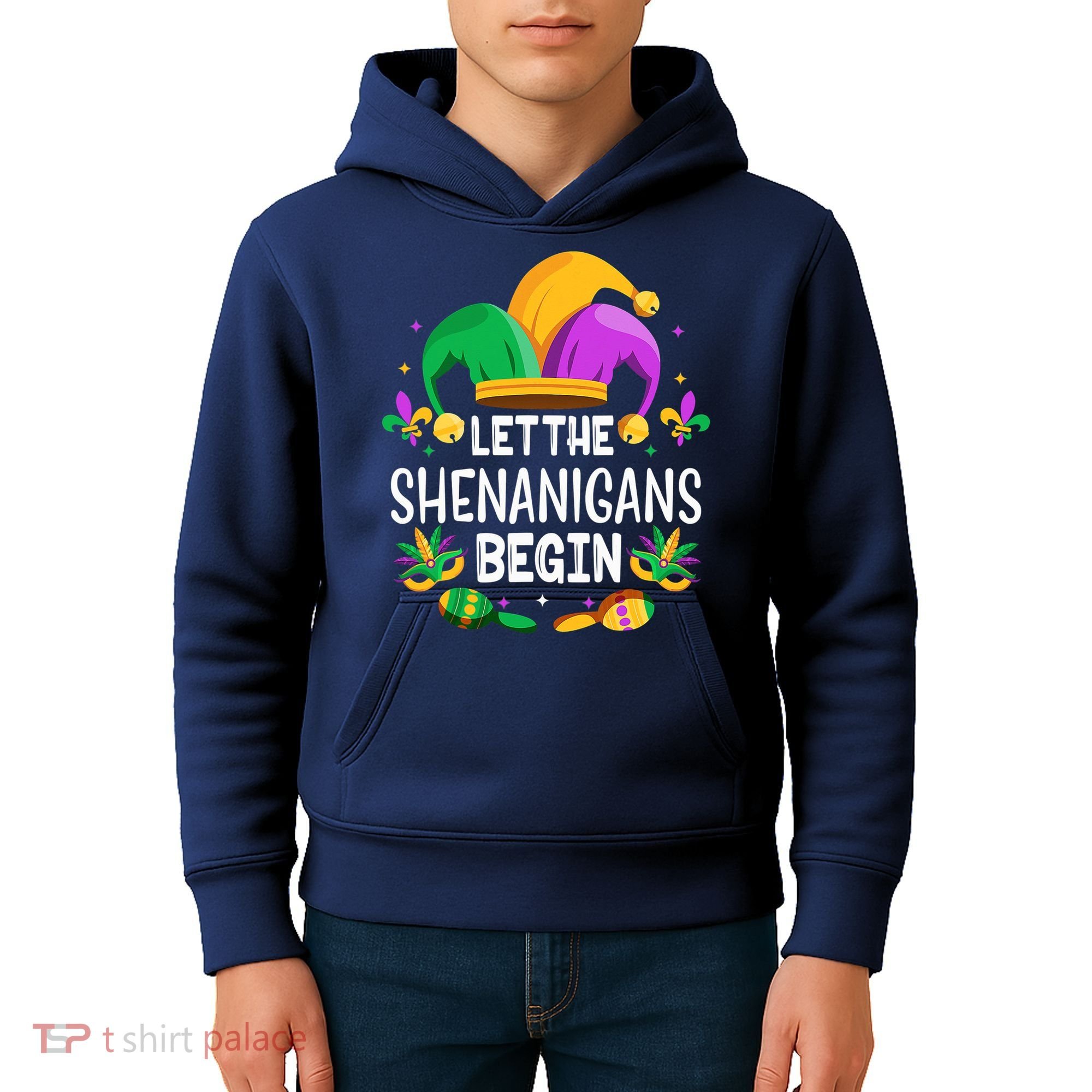 Let The Shenanigans Begin Mardi Gras Shirts, Kids Men Women Kids Hoodie
