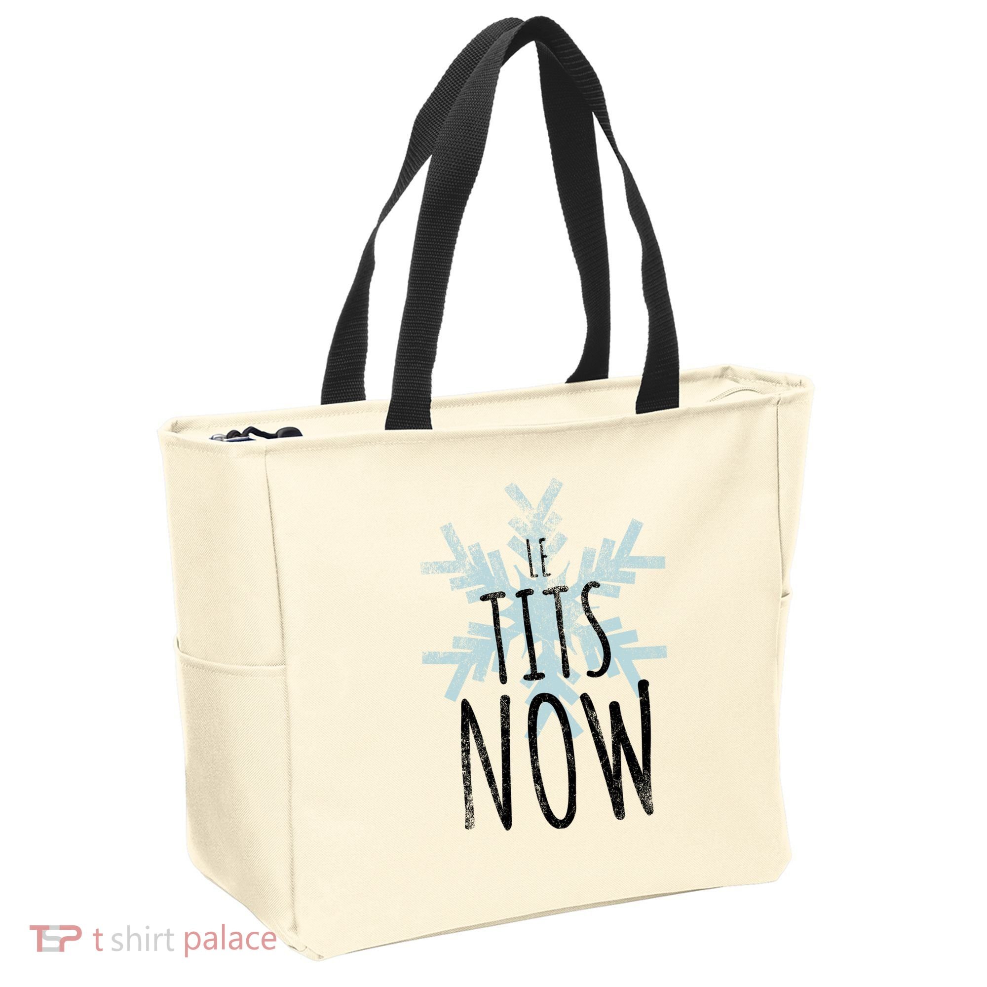 Le Tit Snow Le Tits Now Ugly Christmas Let It Snow Gift Tote Bag