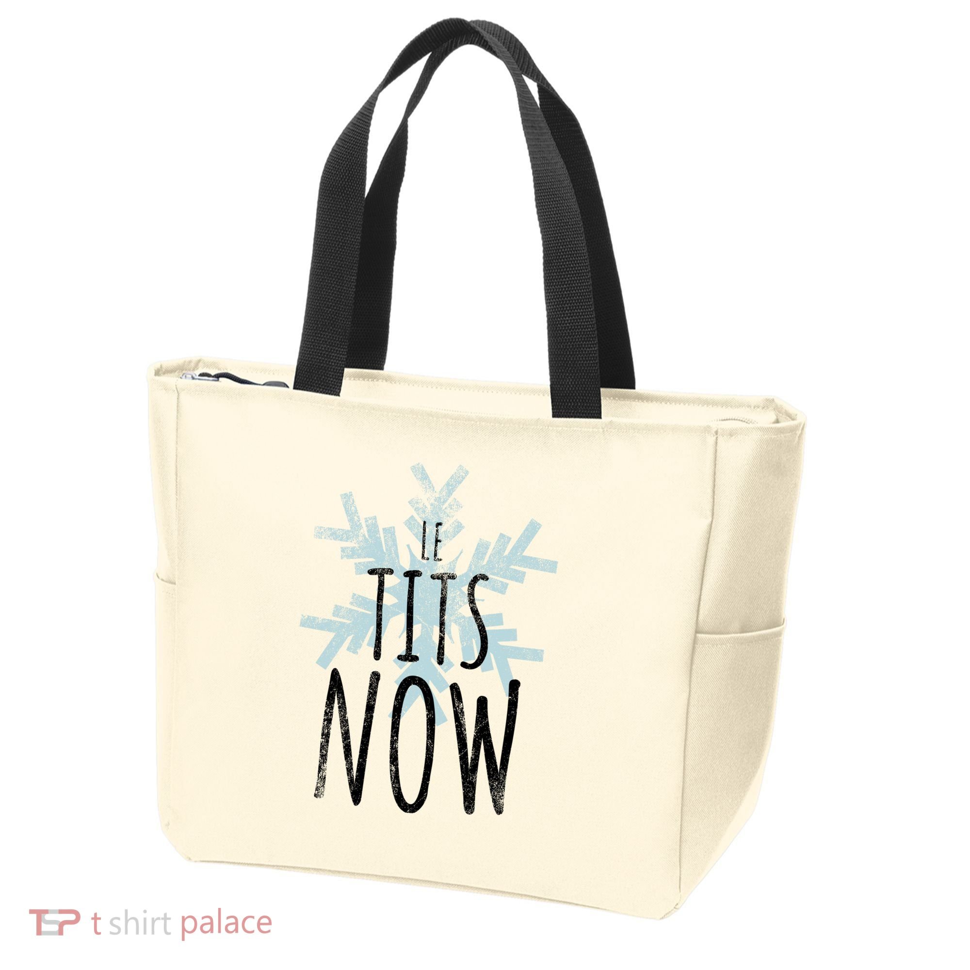 Le Tit Snow Le Tits Now Ugly Christmas Let It Snow Gift Tote Bag