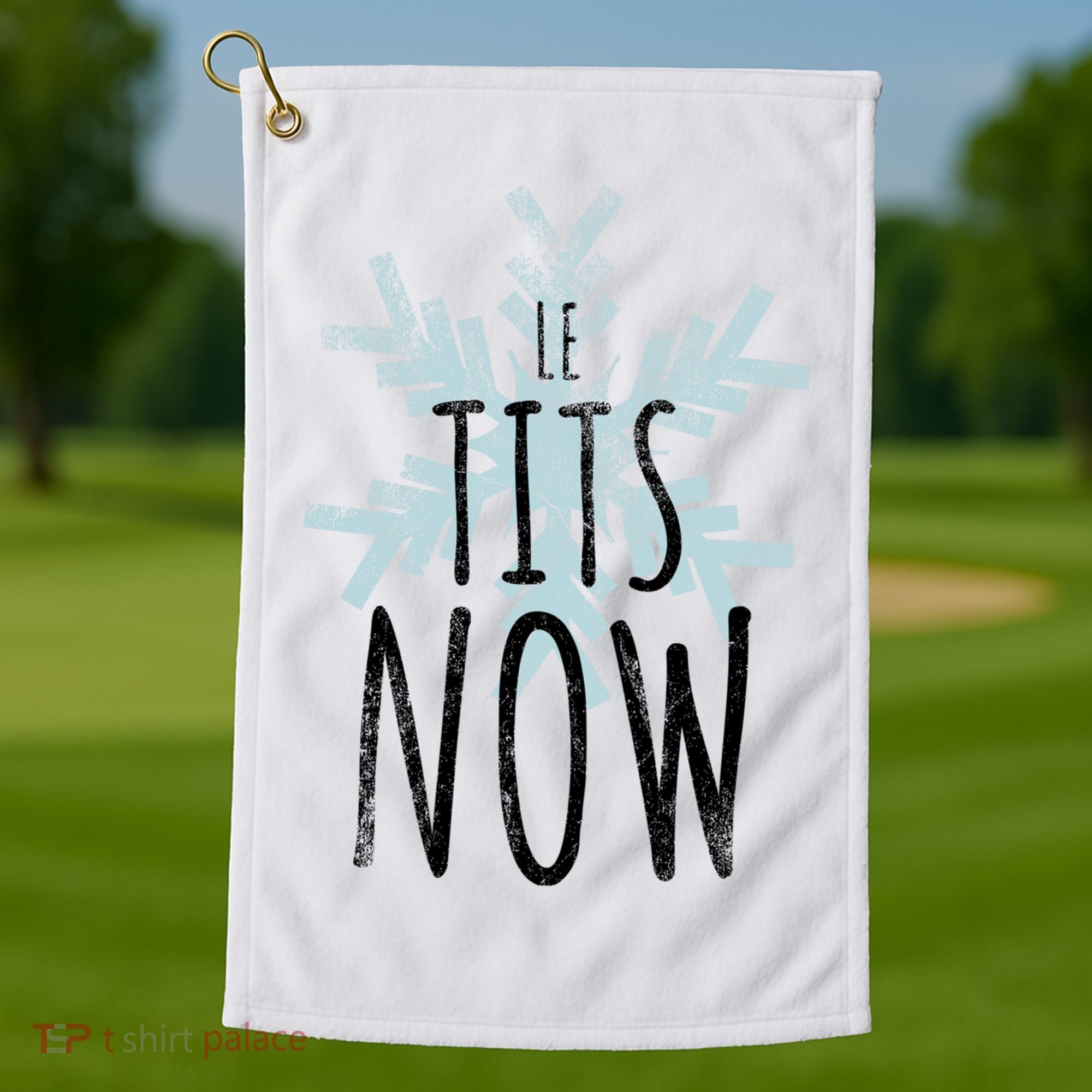 Le Tit Snow Le Tits Now Ugly Christmas Let It Snow Gift Golf Towel