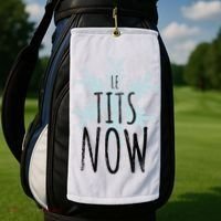 Le Tit Snow Le Tits Now Ugly Christmas Let It Snow Gift Golf Towel thumb 2
