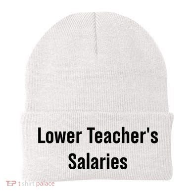 Lower Teacher Salaries Funny Teacher Beanie