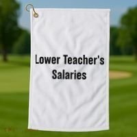 Lower Teacher Salaries Funny Teacher Golf Towel thumb 1