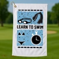 Learn To Swim Golf Towel thumb 1