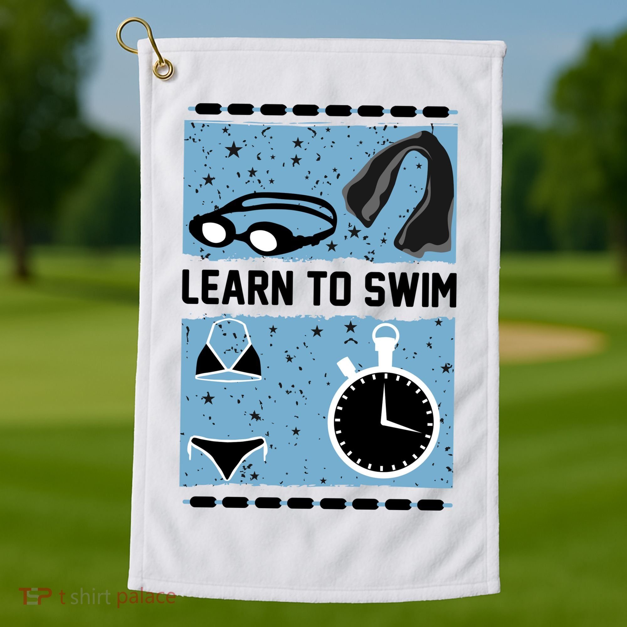 Learn To Swim Golf Towel