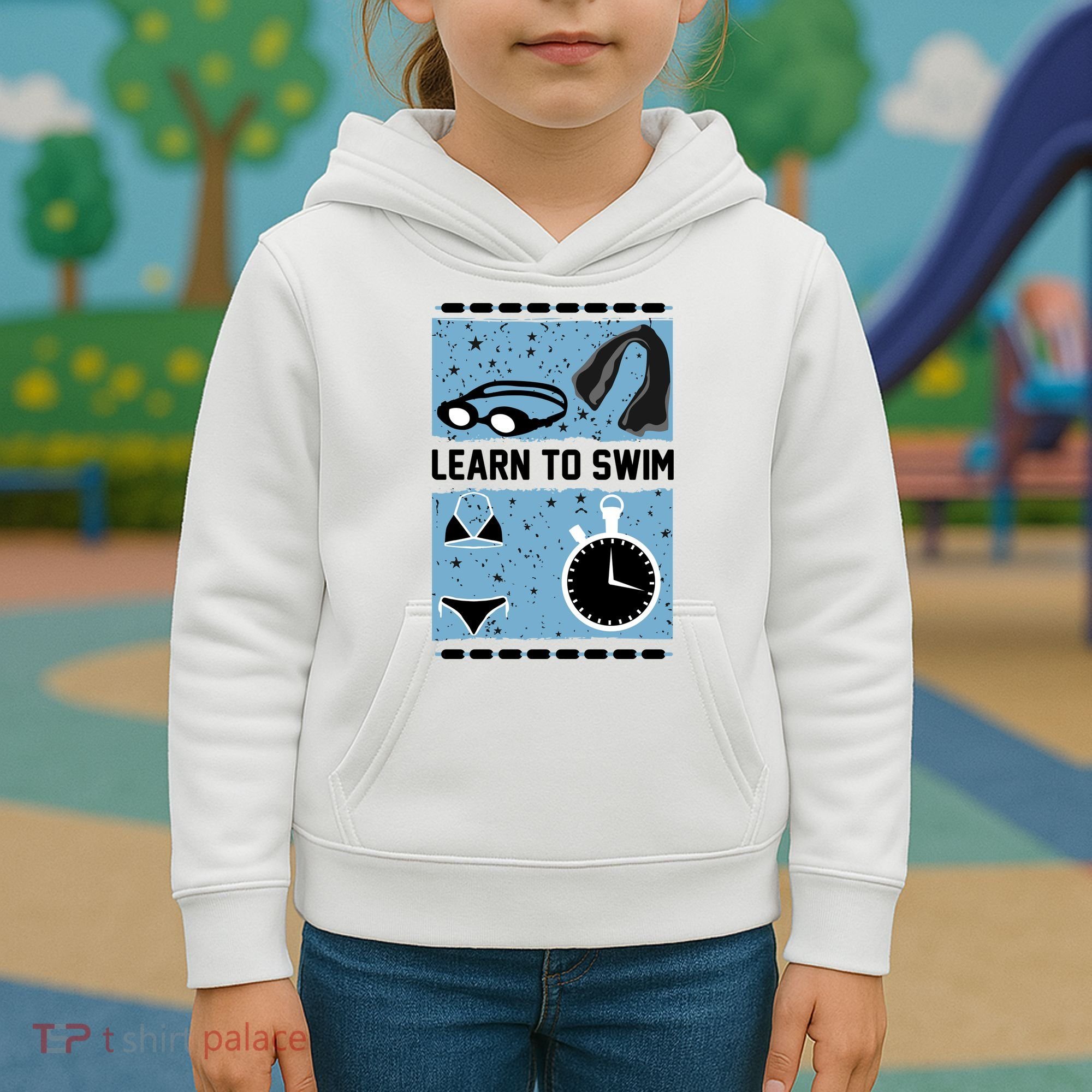 Learn To Swim Kids Hoodie
