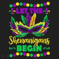 Let The Shenanigans Begin Mardi Gras Beanie thumb 2