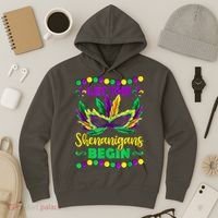 Let The Shenanigans Begin Mardi Gras Hoodie thumb 3