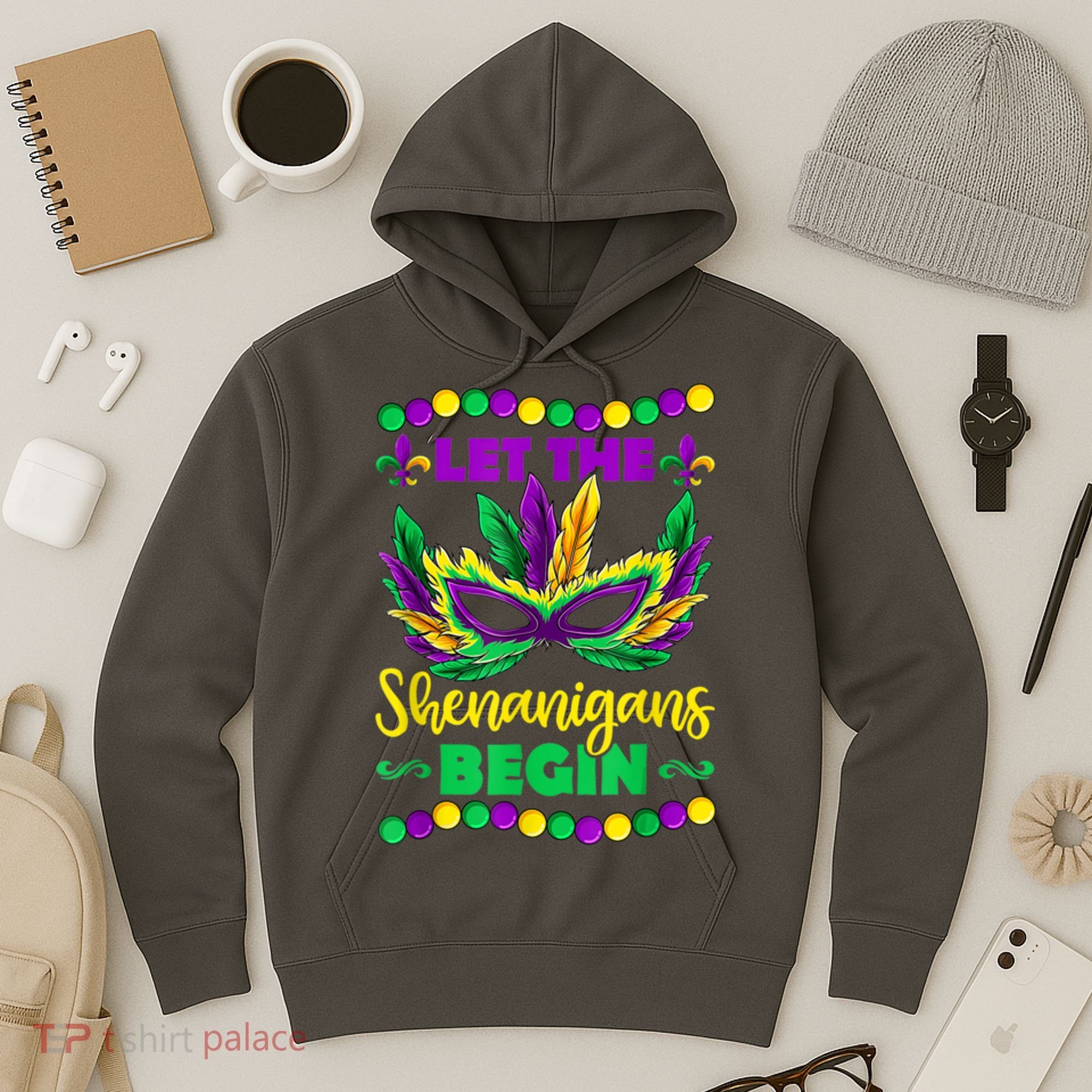 Let The Shenanigans Begin Mardi Gras Hoodie