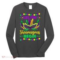 Let The Shenanigans Begin Mardi Gras Long Sleeve Shirt thumb 0