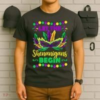 Let The Shenanigans Begin Mardi Gras T-Shirt thumb 6