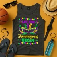 Let The Shenanigans Begin Mardi Gras Tank Top thumb 4