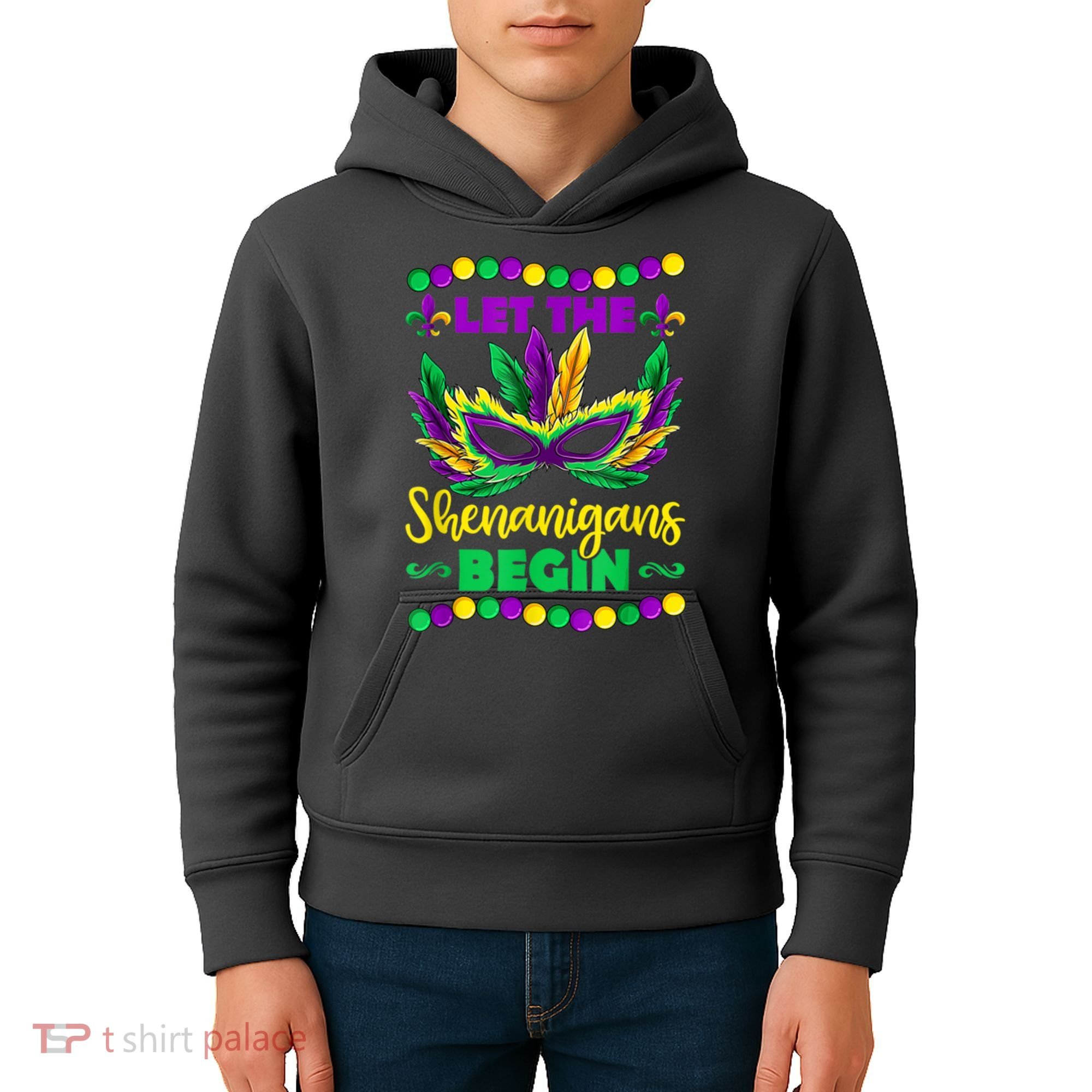 Let The Shenanigans Begin Mardi Gras Kids Hoodie