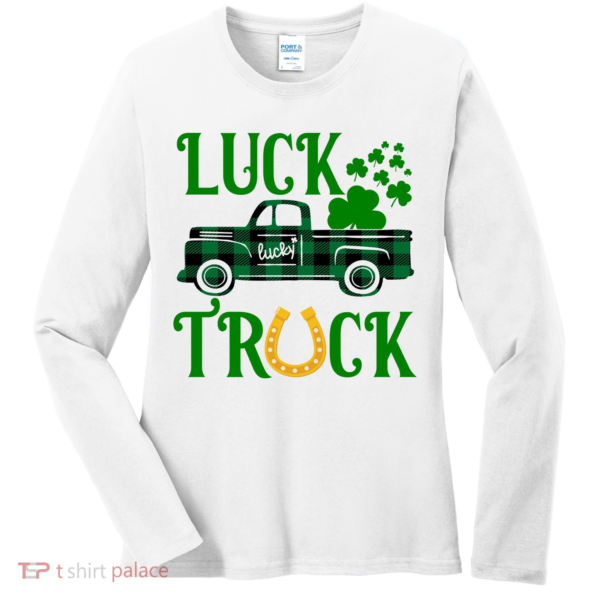 Luck Truck St Patrick's Day Festive Women's Long Sleeve Shirt