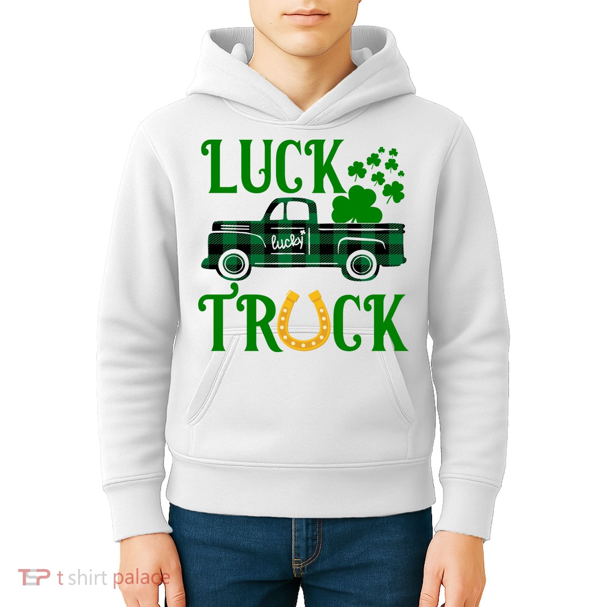 Luck Truck St Patrick's Day Festive Kids Hoodie