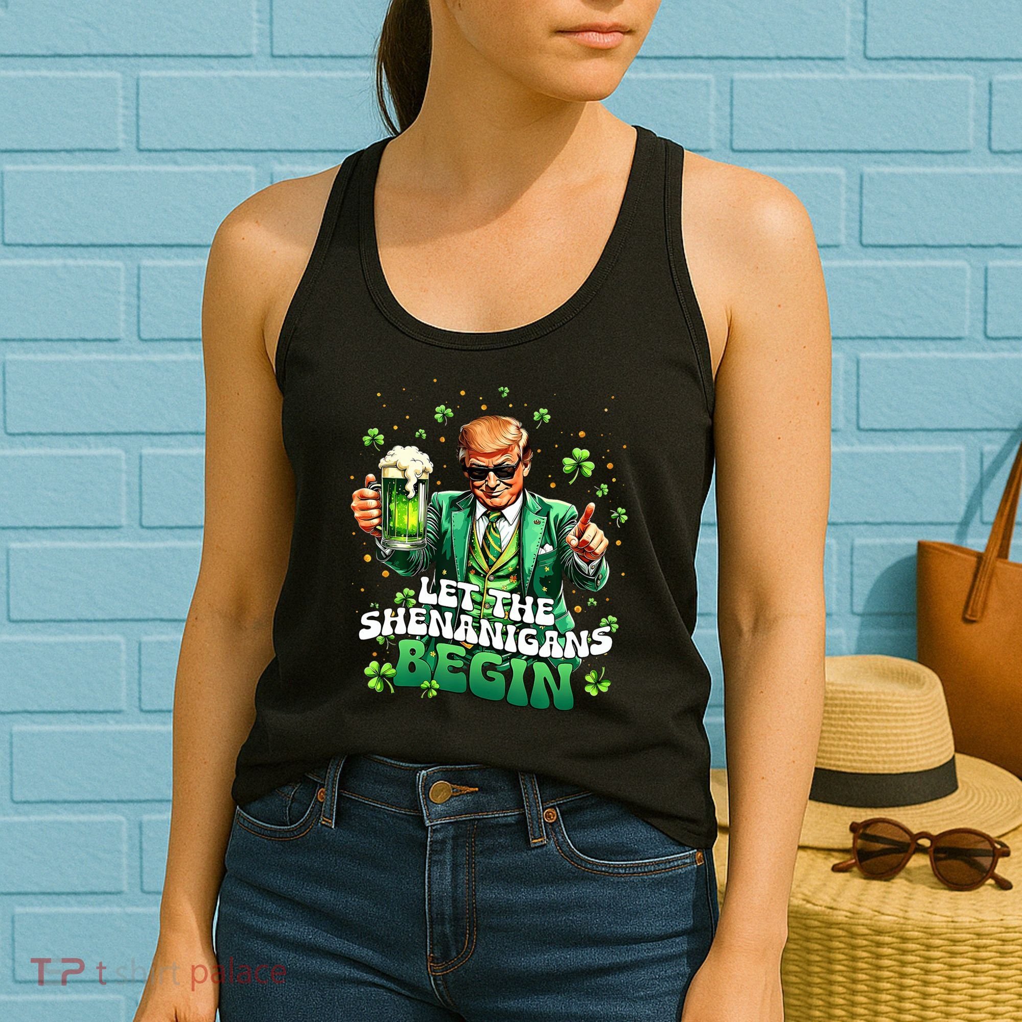 Let The Shenanigans Begin Funny Trump St PatrickS Day Women's Tank Top