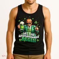 Let The Shenanigans Begin Funny Trump St PatrickS Day Tank Top thumb 3