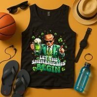 Let The Shenanigans Begin Funny Trump St PatrickS Day Tank Top thumb 4