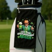 Let The Shenanigans Begin Funny Trump St PatrickS Day Golf Towel thumb 2