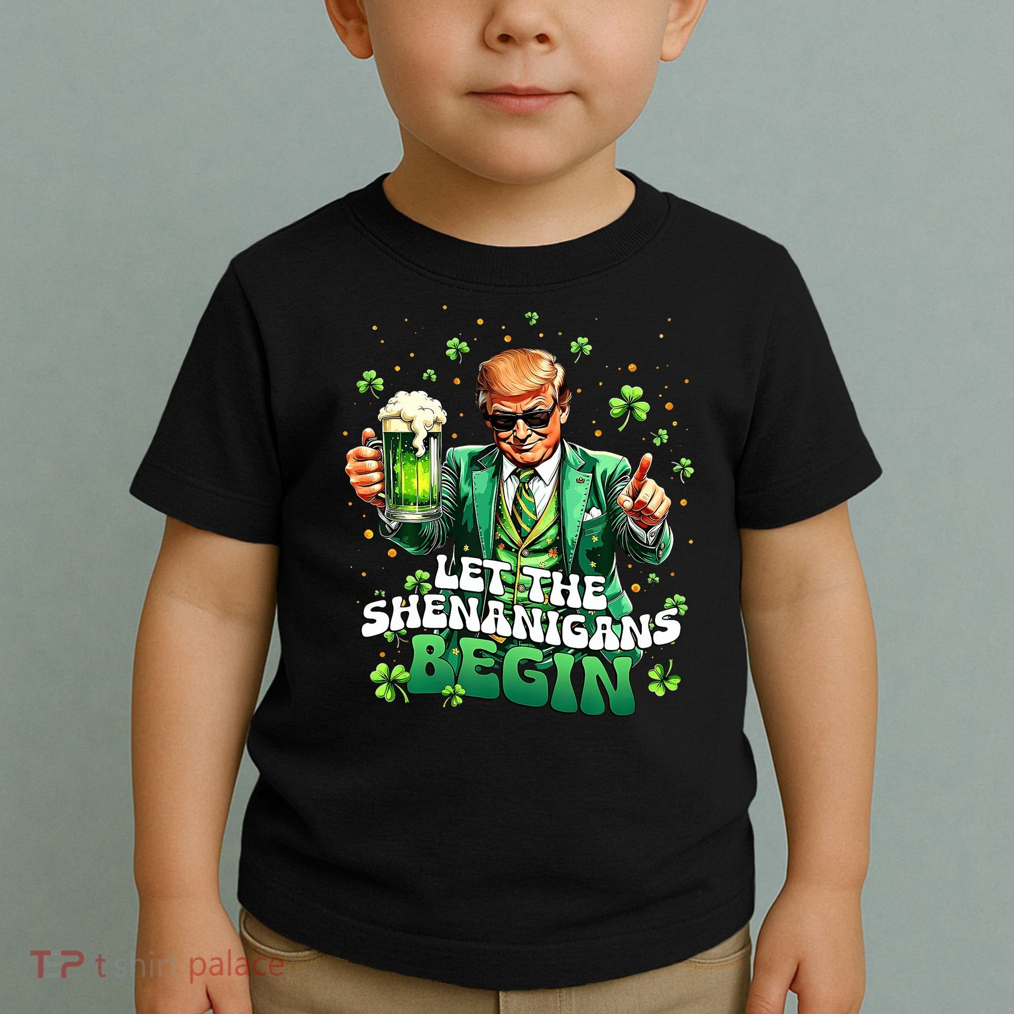 Let The Shenanigans Begin Funny Trump St PatrickS Day Toddler T-Shirt