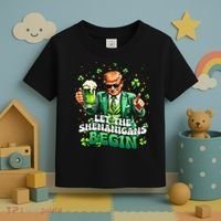 Let The Shenanigans Begin Funny Trump St PatrickS Day Toddler T-Shirt thumb 3