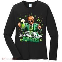 Let The Shenanigans Begin Funny Trump St PatrickS Day Women's Long Sleeve Shirt thumb 0