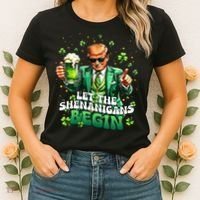 Let The Shenanigans Begin Funny Trump St PatrickS Day Women's T-Shirt thumb 2