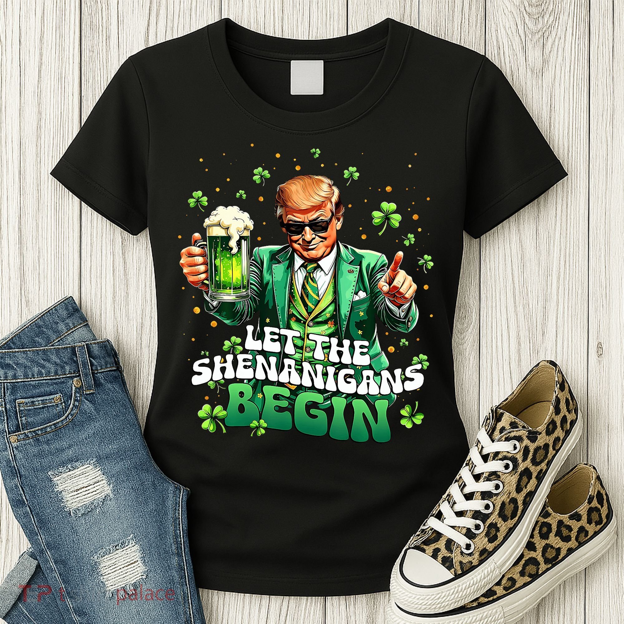 Let The Shenanigans Begin Funny Trump St PatrickS Day Women's T-Shirt