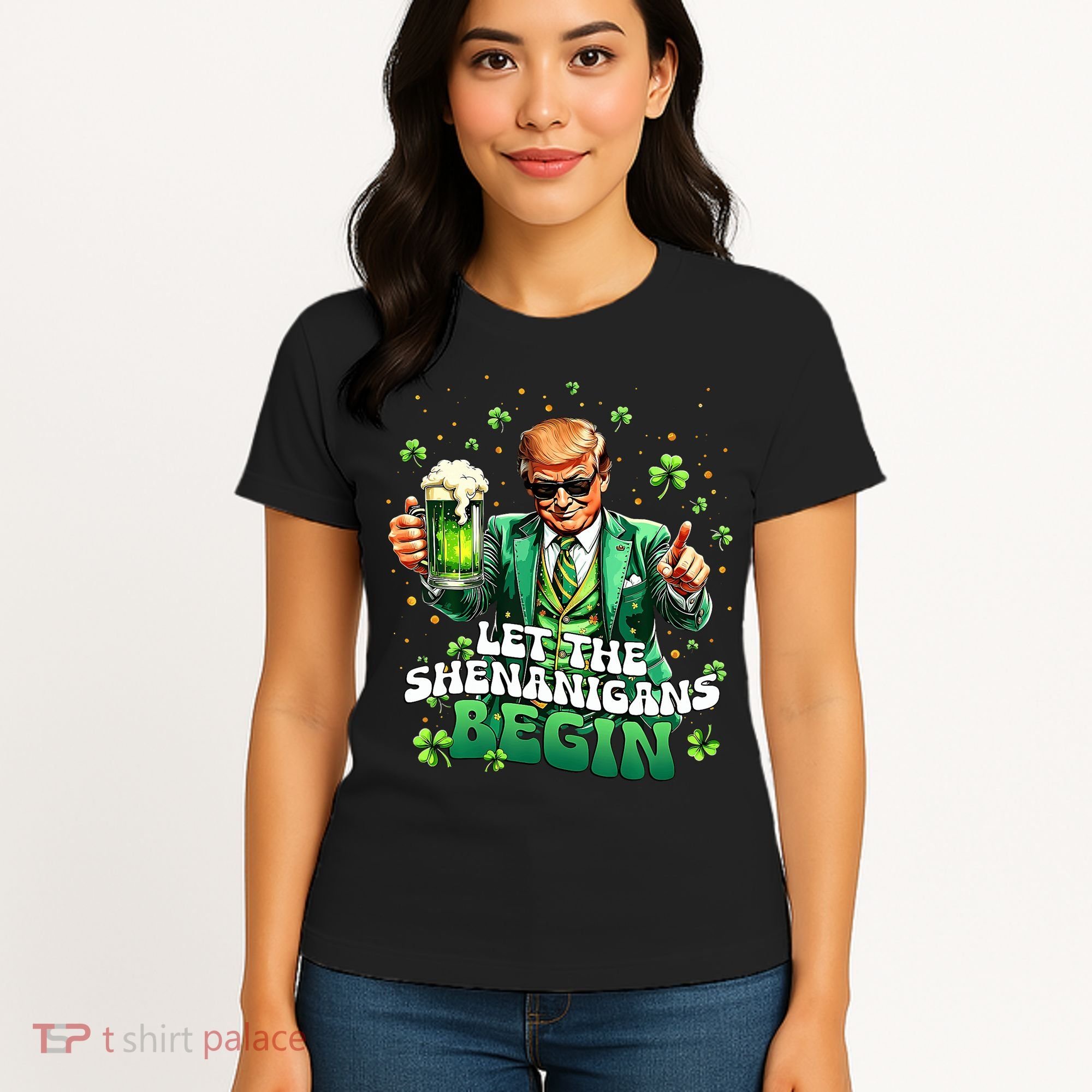 Let The Shenanigans Begin Funny Trump St PatrickS Day Women's T-Shirt