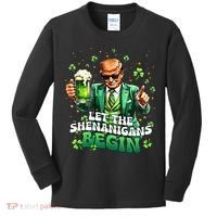 Let The Shenanigans Begin Funny Trump St PatrickS Day Kids Long Sleeve Shirt thumb 0
