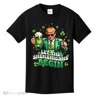 Let The Shenanigans Begin Funny Trump St PatrickS Day Kids T-Shirt thumb 0