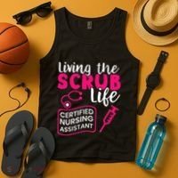 Living The Scrubs Life Certified Nursing Assistant CNA Tank Top thumb 4