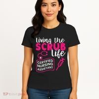 Living The Scrubs Life Certified Nursing Assistant CNA Women's T-Shirt thumb 4
