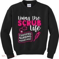 Living The Scrubs Life Certified Nursing Assistant CNA Kids Sweatshirt thumb 0