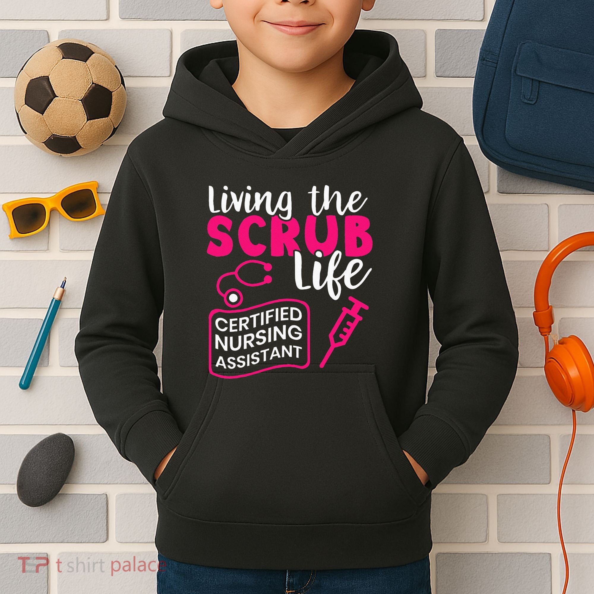 Living The Scrubs Life Certified Nursing Assistant CNA Kids Hoodie