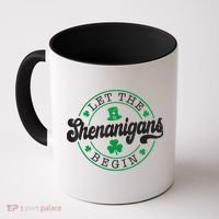 Let The Shenanigans Begin St. Patrick's Day Shamrock Circle Coffee Mug thumb 0