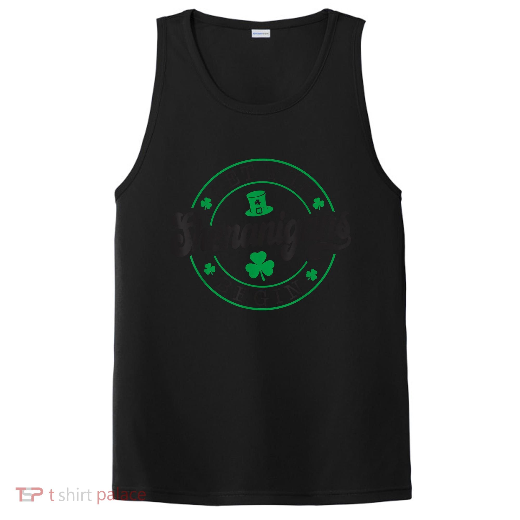 Let The Shenanigans Begin St. Patrick's Day Shamrock Circle PosiCharge Competitor Tank