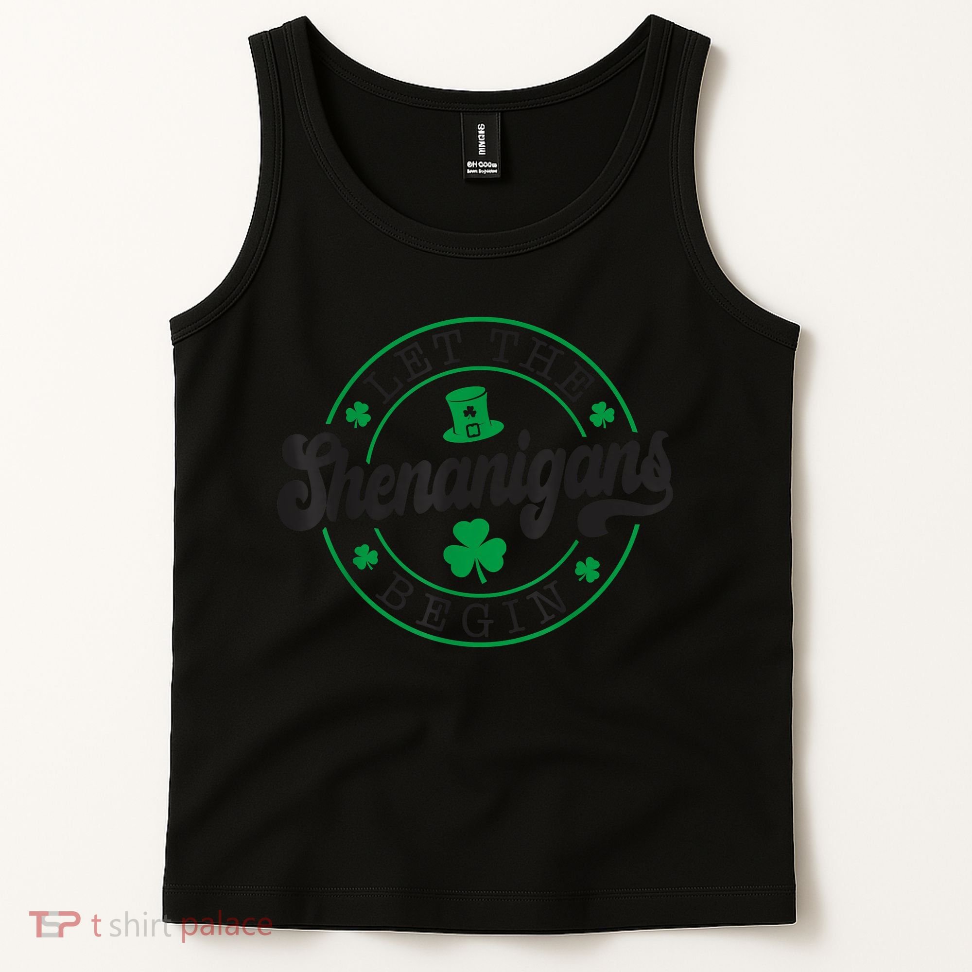 Let The Shenanigans Begin St. Patrick's Day Shamrock Circle Tank Top