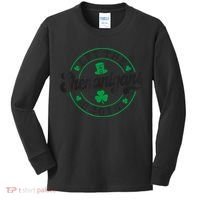 Let The Shenanigans Begin St. Patrick's Day Shamrock Circle Kids Long Sleeve Shirt thumb 0